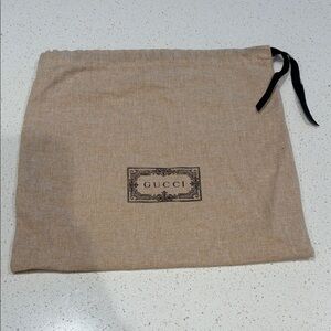 Gucci Beige Drawstring Dust Bag with Black Tie